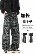 迷彩裤子加长版190高个子休闲卫裤男生休闲直筒阔腿裤KZ087P45，男装休闲裤，电商B312