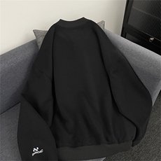 春秋季纯色简约外套潮流新款宽松休闲百搭棒球服外套，男装卫衣，星座410-7