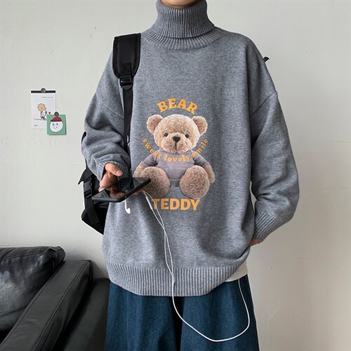 港风休闲毛衣秋冬新款印花上衣男韩版潮流休闲A161-2-M2061-P50，男装针织衫/毛衣，电商A161-2
