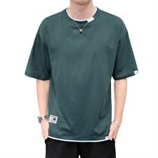 夏男短袖20新款休闲五分袖简约多色宽松圆领T恤A222-T201，男装T恤，星座302B-1
