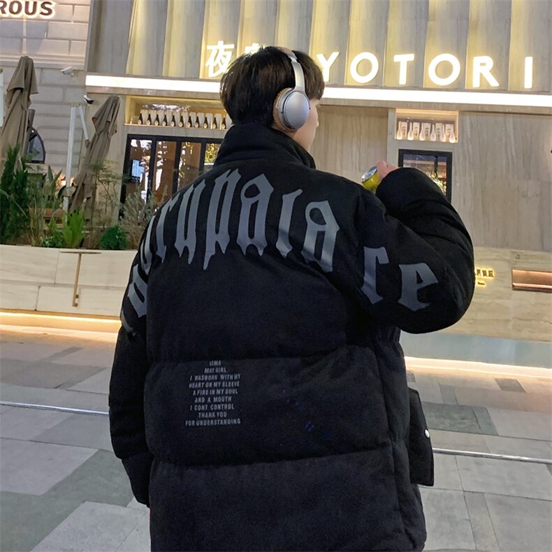 麂皮绒棉衣男潮流上衣港风加厚保暖宽松立领外套M0779-P100,男装棉衣,星座308B-2
