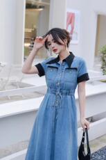 2023年夏装牛仔连衣裙，女装连衣裙，贻思茗