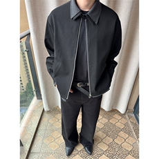 美式复古拼接设计感小众高级感夹克宽松百搭外套上衣LHY2277-P75，男装夹克，星座1008