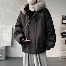 重磅简约连帽棉服男宽松冬季加厚外套A071-5021-P128，男装棉衣，电商A071