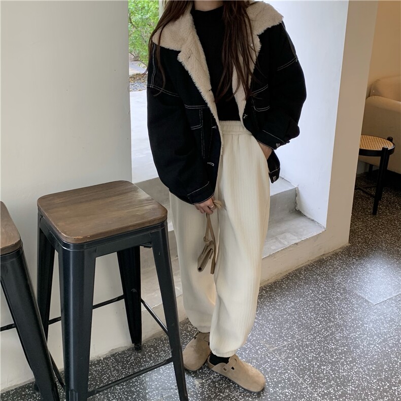 A202-P100翻领牛仔外套秋冬宽松休闲工装棉服ins港风加绒加厚,男装工装外套,星座911