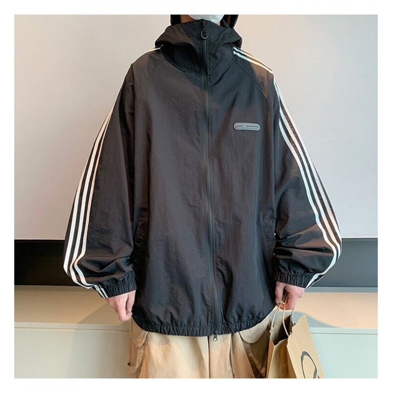 新三道杠冰丝防晒衣男夏潮轻薄透气防紫外线连帽防晒服FS5526 P43图片