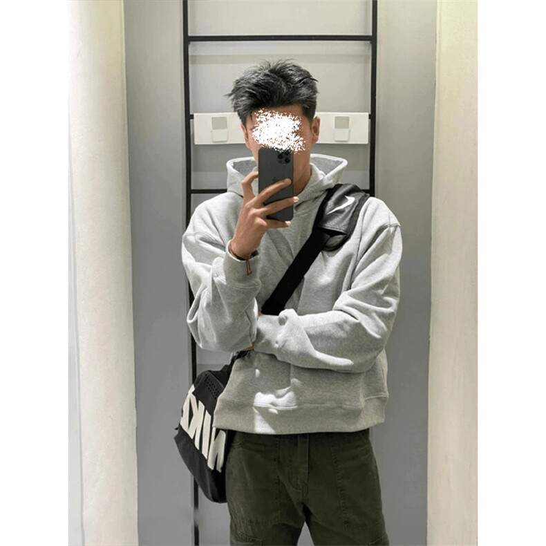 网图美式复古350g重磅大口袋连帽宽松长袖卫衣男W24570特P28控58,男装卫衣,电商A001