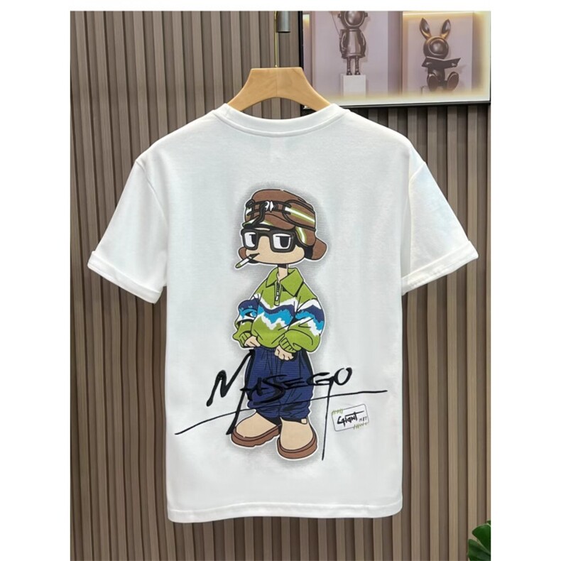 新款美式潮牌字母印花短袖T恤男款夏季ins潮牌宽松休闲上衣,男装T恤,星座1013