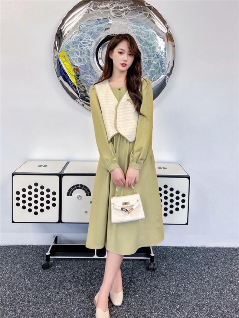 【现货】2023春季新款连衣裙森系风气质两件套,女装连衣裙,主莱依
