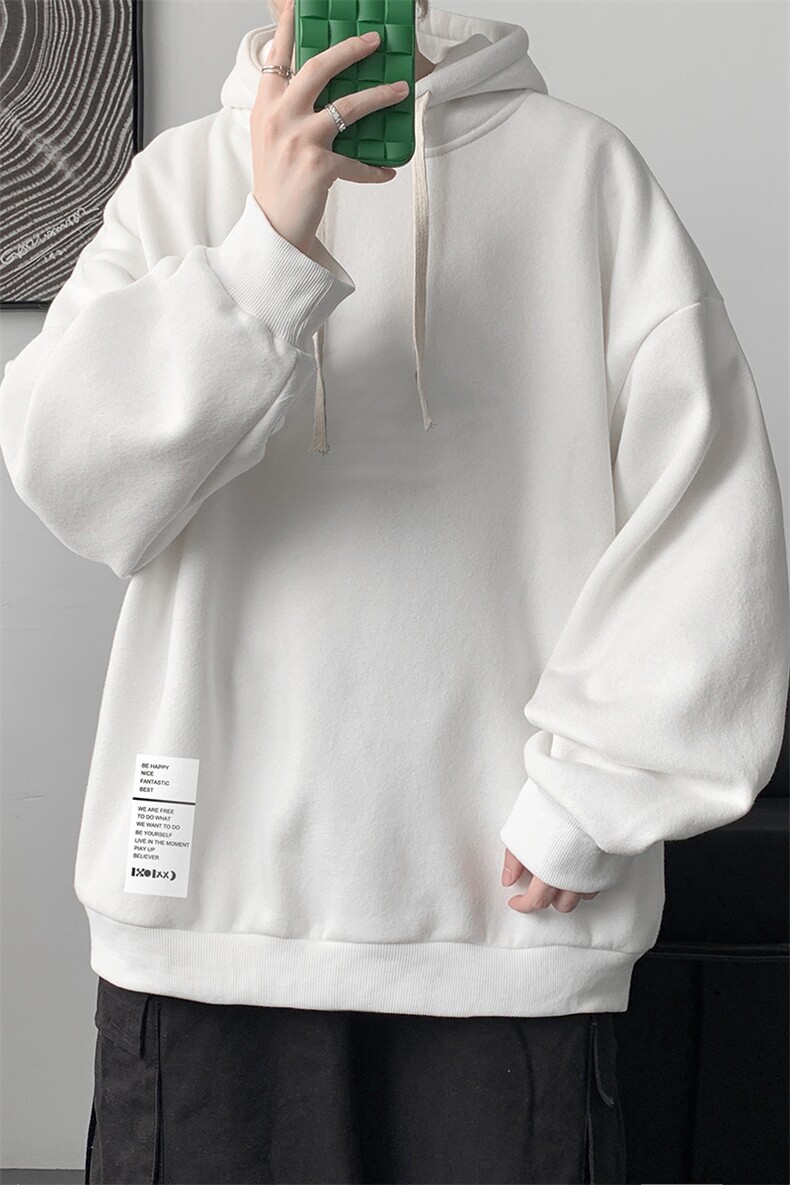 WY2045-P35纯棉连帽卫衣男大码运动帽衫宽松薄外套男,男装卫衣,电商A040