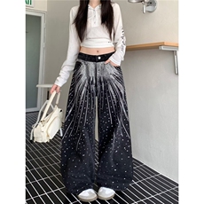 H171-P63女童阔腿裤夏装2025新款女大童薄款洋气山本裤，男装休闲裤，电商B323A