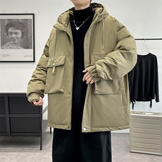 加厚冬男连帽棉衣工装大口袋字母刺绣棉袄大码M-5XLMY13P115，男装棉衣，星座1013-1