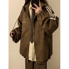 春秋三条杠皮衣美式潮牌情侣装夹克外套XZ102B-1-JK2561P85，男装皮衣，星座102B-1