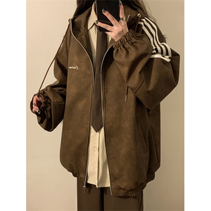 春秋三条杠皮衣美式潮牌情侣装夹克外套XZ102B-1-JK2561P85图片