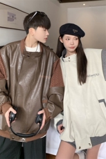 港风肩膀民族风大码夹克男情侣皮衣男女外套男JK8756P110控149，男装夹克，星座226-1