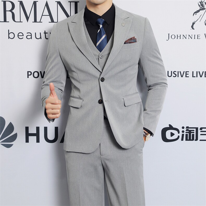 2025新款商务休闲三件套装西服套装2205-P220,男装西服,星座311B