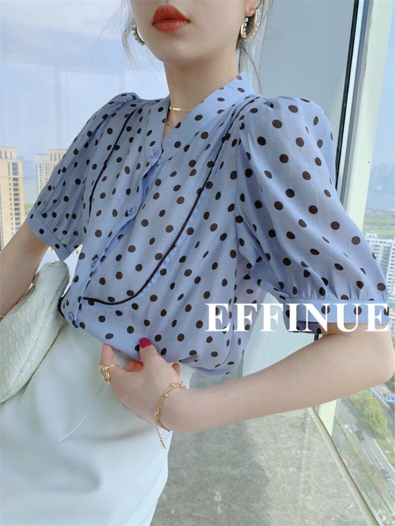 【现货】夏季新款韩版泡泡袖上衣，女装，EFFINUE(5F)