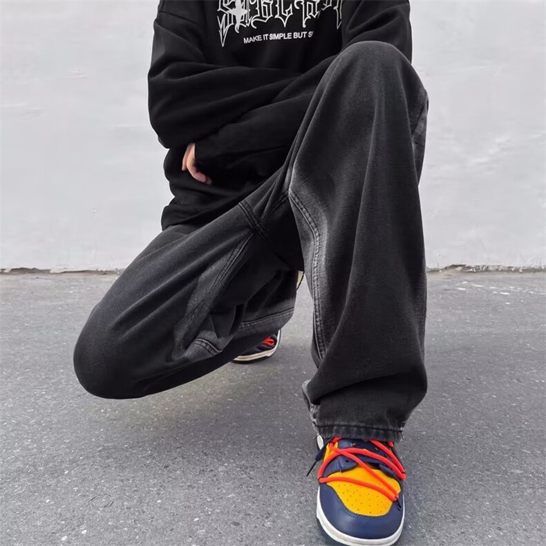 青春流行ins男直筒水洗渐变牛仔裤N124P43,男装牛仔裤,星座1116-2