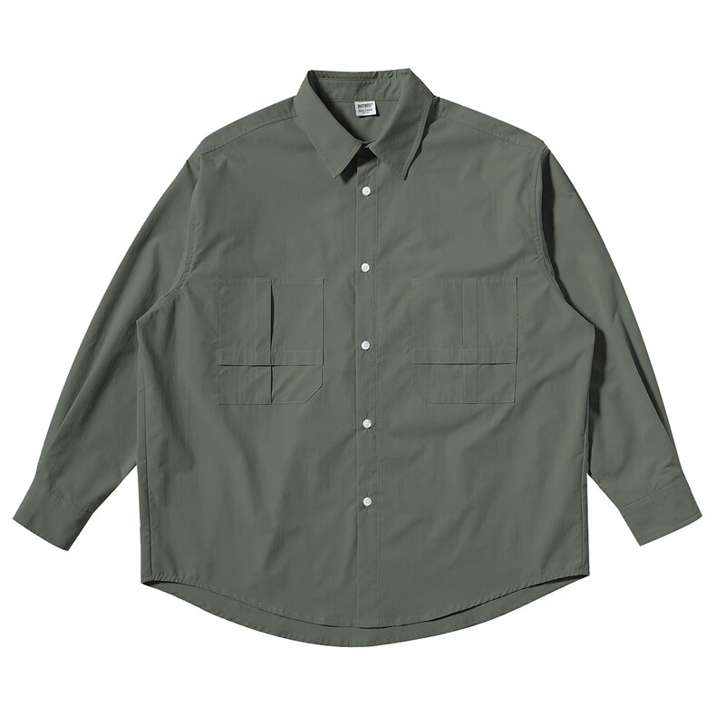 C363-特P48复古口袋衬衣长袖衬衫男装工装日系外套宽松上衣,男装衬衫,星座703