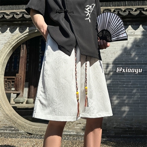 XZ616 夏季风新中式冰丝提花休闲五分裤短裤 TY2461 P35控48图片