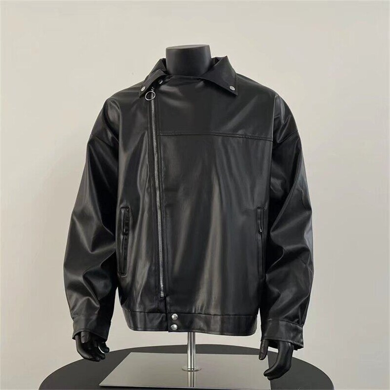 欧美街头宽松机车服皮衣男潮痞帅飞行员皮夹克外套PY112-P65,男装皮衣,星座1001-1