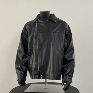 欧美街头宽松机车服皮衣男潮痞帅飞行员皮夹克外套PY112-P65图片