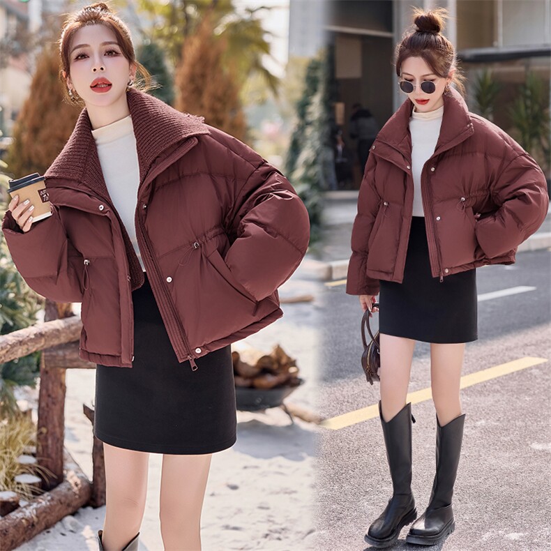 羽绒服女短款宽松大码2024新款冬季时尚高端小个子设计感保暖外套，女装羽绒服，千千佰惠