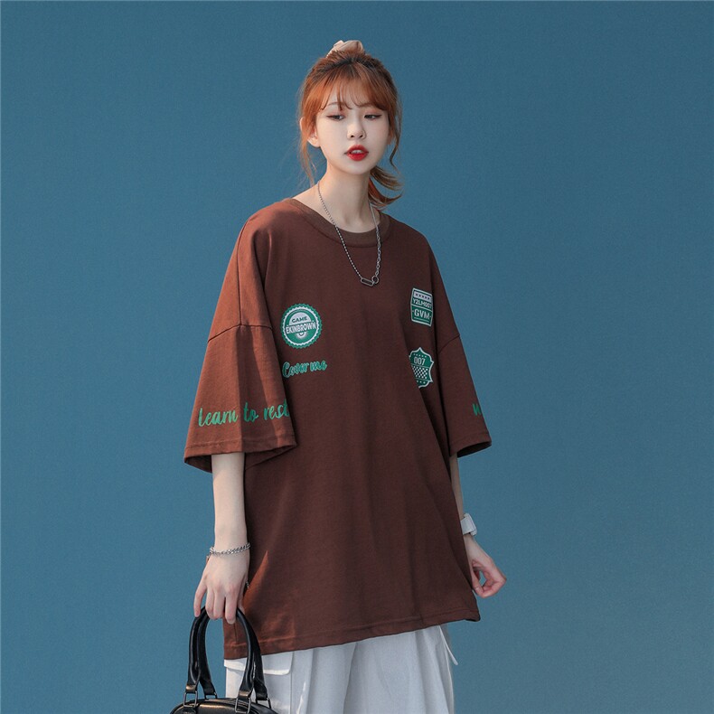 1中性风港风日系休闲情侣大码潮风短袖T恤DT7638P30控45,男装T恤,星座226-2