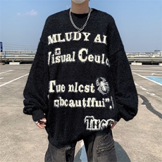 毛衣秋冬款圆领毛衫复古仿貂毛小众慵懒风圆领针织衫MY09177-P55，男装针织衫/毛衣，星座308B-2