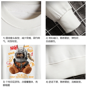 春季圆领卫衣男大码韩版宽松长袖外套 网格S6281-P28图片