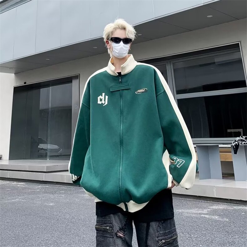美式复古嘻哈字母拼色圆领卫衣男潮牌宽松QM49-P55,男装卫衣,星座1109-3