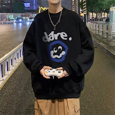 350g潮牌圆领宽松情侣长袖打底衫上衣服束口T恤卫衣Y57-P38网图，男装T恤，电商B245