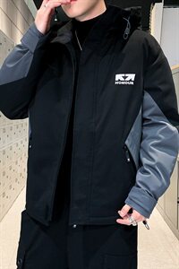 羽绒服男短款宽松工装外套男机能口袋冬季连帽潮 A436-2166图片