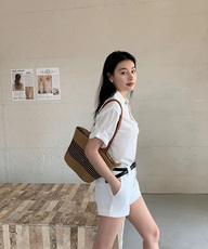 2025高级感法式蕾丝拼接v领抗皱竹纤维上衣衬衫，女装衬衫，湘姗