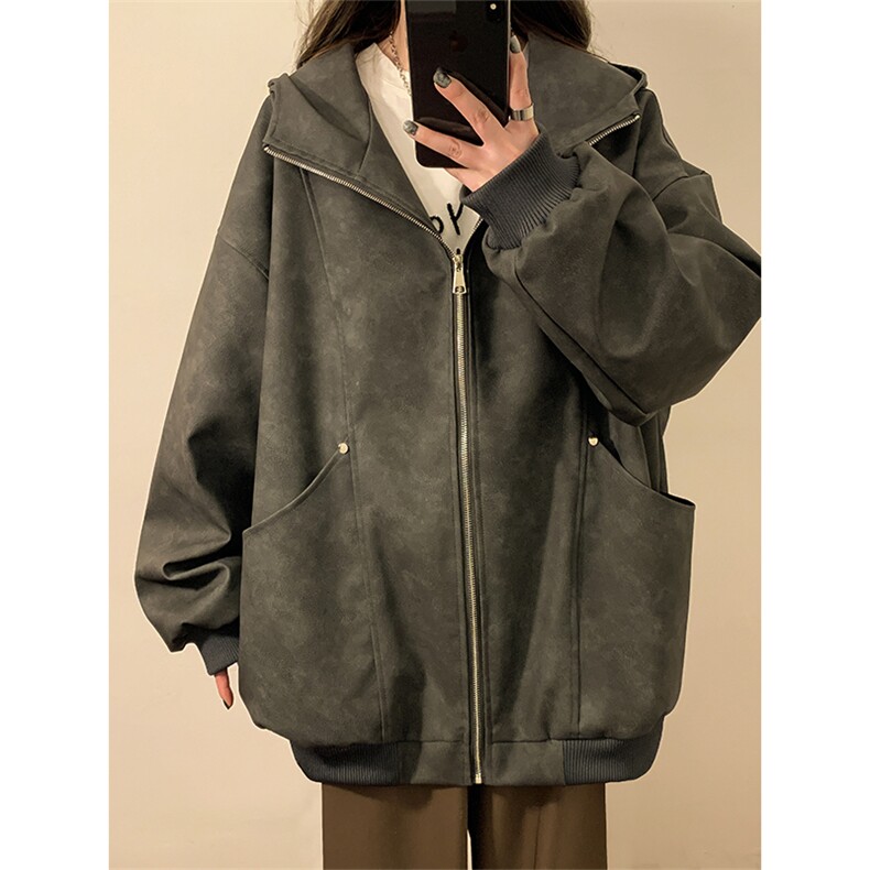 秋季皮衣美式潮牌青少年百搭夹克情侣春装外套XZ102B-1-JK2563P85，男装皮衣，星座102B-1