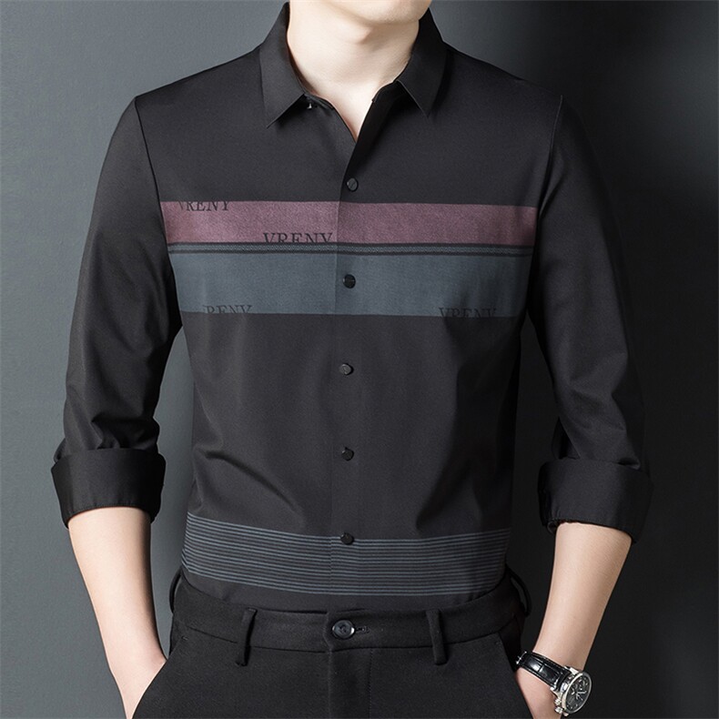 2023春夏季新款冰丝薄款中老年商务休闲宽松透气衬衫时尚百搭男装，男装衬衫，电商B212（原钱塘6029）