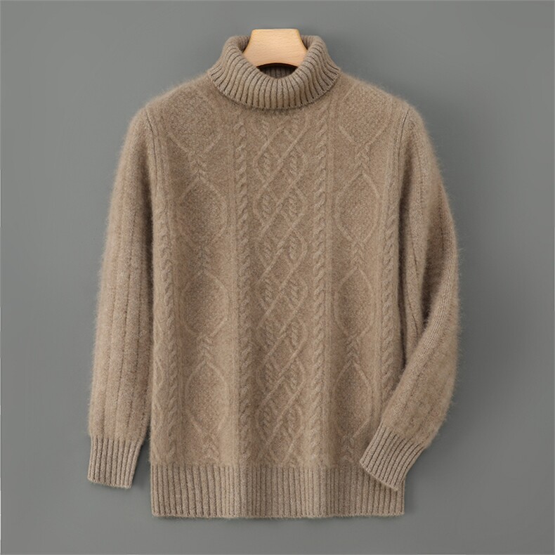 2025年秋季套头长袖青春流行高翻领，男装羊毛衫，宇灿羊绒