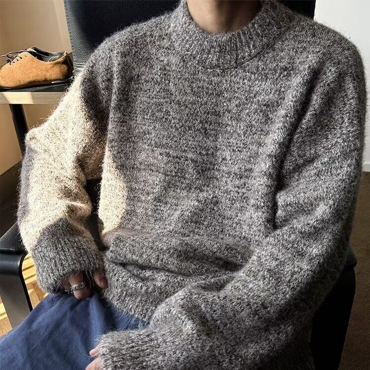 【005】纯色针织衫男宽松中性美拉德毛衣A079-M3203-P58,男装针织衫/毛衣,电商A079