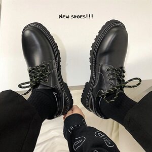 秋季韩版chic小众厚底皮鞋男潮流休闲低帮男鞋B253-1382-P105图片