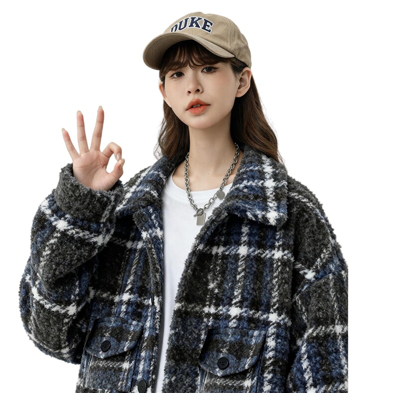 【现货】秋新小香风高级感复古格子豹纹夹克呢外套705-W8863-P80，男装夹克，星座705-1