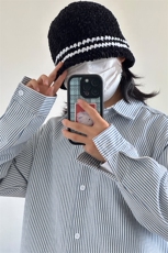 高品质牛仔条纹衬衫潮牌长袖衬衣潮流宽松休闲外套CS017-P30，男装衬衫，星座301C-5