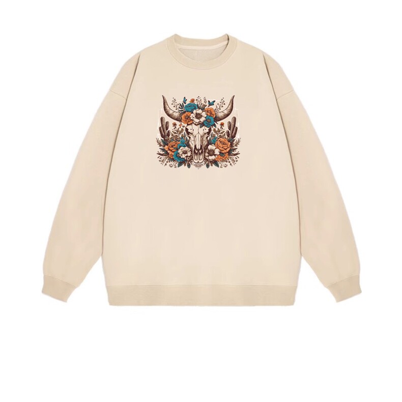 2025年秋季套头通勤长袖时尚百搭通勤简约休闲，女装卫衣/绒衫，花可