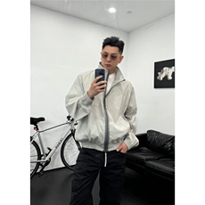 网图美式拉链撞色宽松立领正肩休闲防晒衣男FS006/P55，男装防晒衣，星座205-3