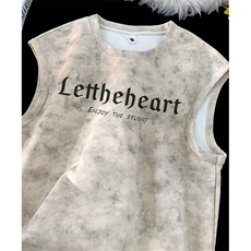 扎染无袖背心男夏季新款ins简约坎肩T恤休闲宽松潮流印花TD689，男装背心/马甲，星座1116A（原606A-3）