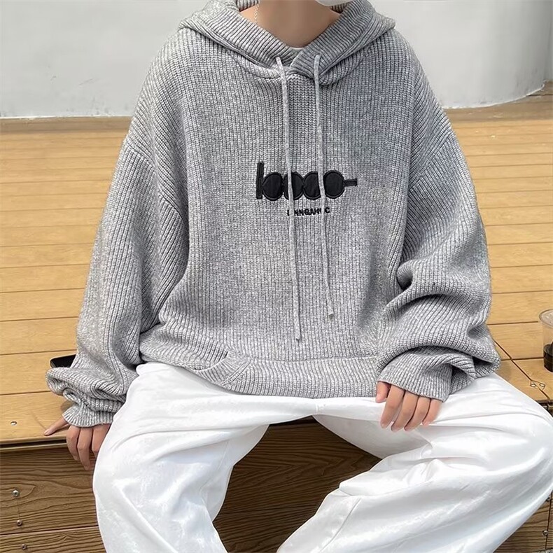 日系复古连帽软糯温柔毛衣男设计感慵懒风初秋针织外套M861-P48,男装针织衫/毛衣,星座512-2