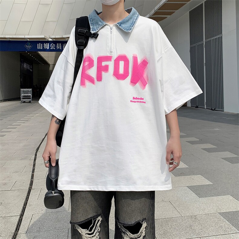 T108-P32夏季新款牛仔领polo短袖,男装T恤,星座1501-1