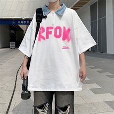 T108-P32夏季新款牛仔领polo短袖，男装T恤，星座1501-1