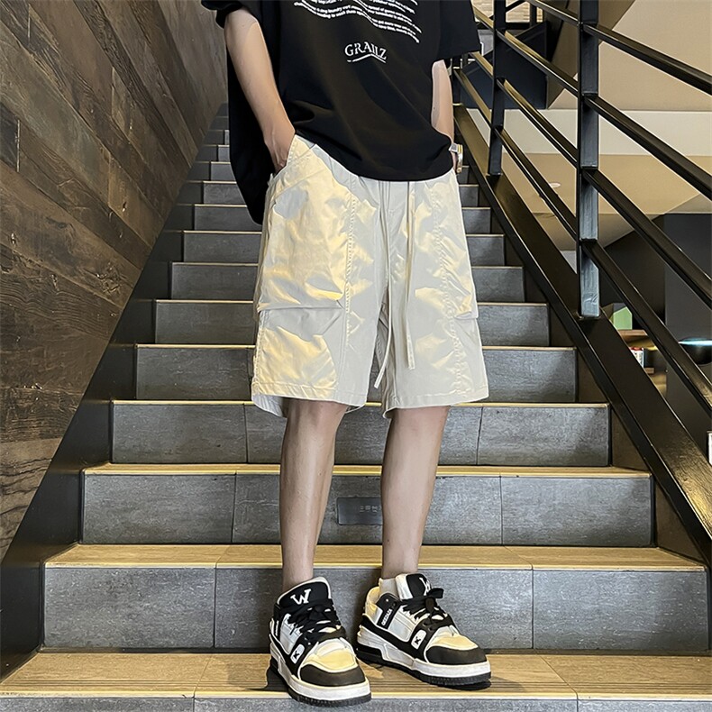 供视频~双层大口袋工装短裤防水面料A454特P35控55,男装牛仔裤,电商A309