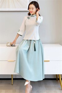 芷墨秋装新款风绣花两件套装裙民风套装裙，女装连衣裙，芷墨服饰