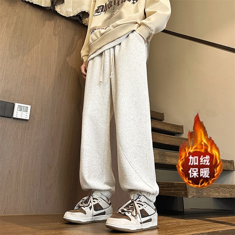 加绒加厚运动裤束脚卫裤M-4XLK823-1特P43加绒K823特P49,男装休闲裤,电商A309
